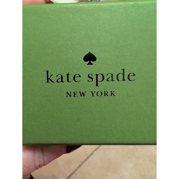 NIB Kate Spade Gold Tone Legacy Logo Clover Shamrock Pierced Earrings - Picture 5 of 7